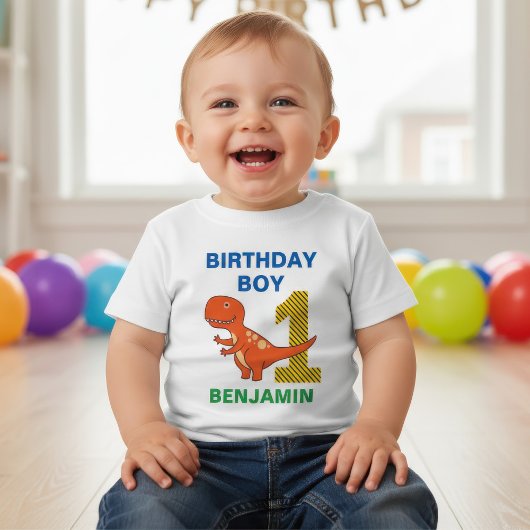 T-shirt Pour Bébé Cute Dinosaur 1er anniversaire