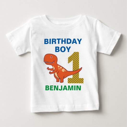 T-shirt Pour Bébé Cute Dinosaur 1er anniversaire (Devant)