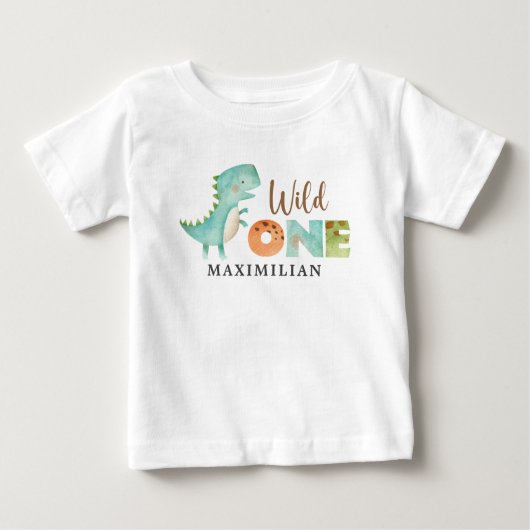 T-shirt Pour Bébé Cute Dinosaur Wild Un 1er anniversaire (Devant)