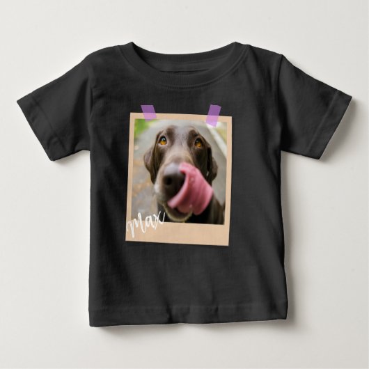T-shirt Pour Bébé Cute Dog Polaroid Photo Art (Devant)