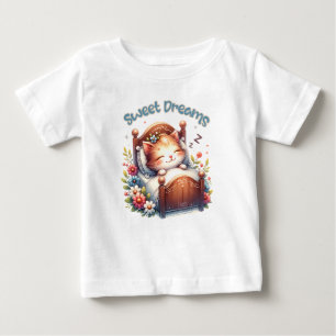 T-shirt Pour Bébé Cute dormir Kitten Sweet rêves décoration de crèch