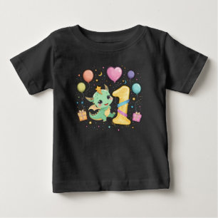 T-shirt Pour Bébé Cute Dragon Premier Anniversaire Célébration Thème