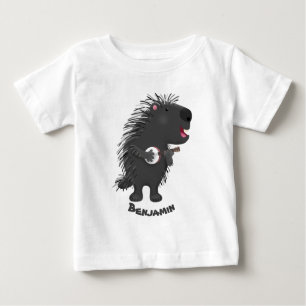 T-shirt Pour Bébé Cute drôle porc-épic avec dessin animé de banjo