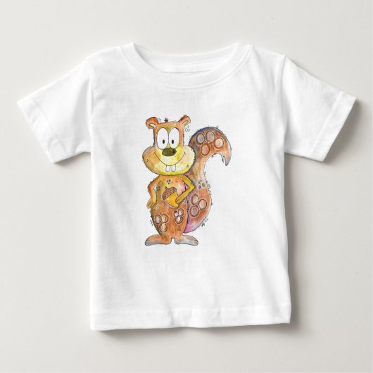 T-shirt Pour Bébé Cute écureuil Brown Whimsical (Devant)