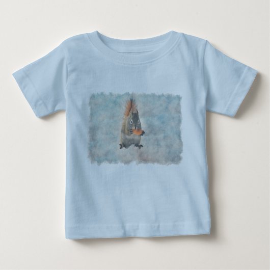 T-shirt Pour Bébé Cute écureuil d'hiver avec arachide (Devant)