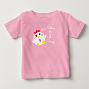 T-shirt Pour Bébé Cute ferme de poulet Enfants 1er fête d'anniversai