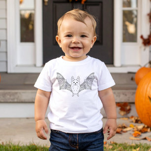 T-shirt Pour Bébé Cute Flying Bat Animal Ligne minimale Art Hallowee