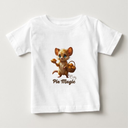 T-shirt Pour Bébé Cute Forest Mouse with Pies (Devant)