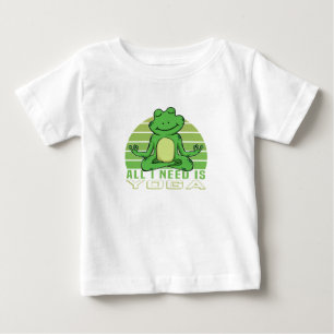 T-shirt Pour Bébé Cute funny frog doing yoga. funny yoga poses
