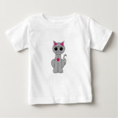 T-shirt Pour Bébé Cute Funny Happy Grey Chat (Devant)