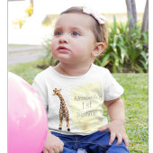 T-shirt Pour Bébé Cute Giraffe Safari Wild Jaune 1ère fête d'anniver