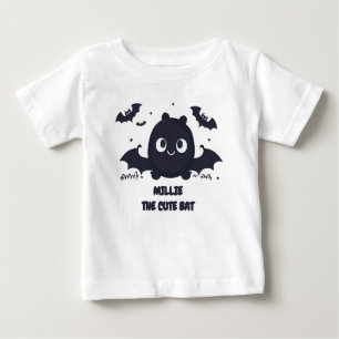 T-shirt Pour Bébé Cute grise Kawaii Bat
