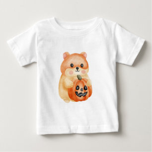 T-shirt Pour Bébé Cute hamster Jack-o'-Lantern Design