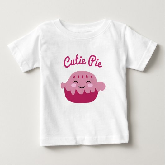 T-shirt Pour Bébé Cute Kawaii face Apple Pie Dessiner la fille (Devant)