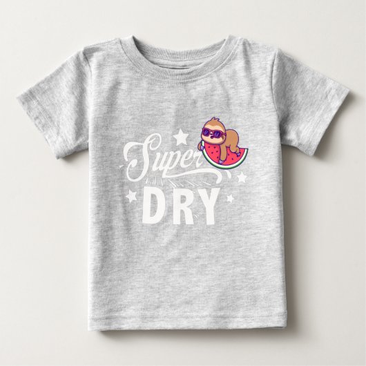 T-shirt Pour Bébé Cute Kawaii Sloth Posé Sur La Pastèque Super Sec (Devant)