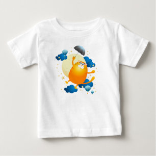 T-shirt Pour Bébé Cute Kitten volant avec parapluie