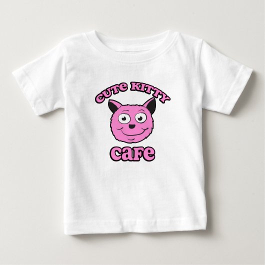 T-shirt Pour Bébé Cute Kitty Café (Devant)
