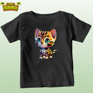 T-shirt Pour Bébé Cute kitty chat tiger faune sauvage animal sauvage