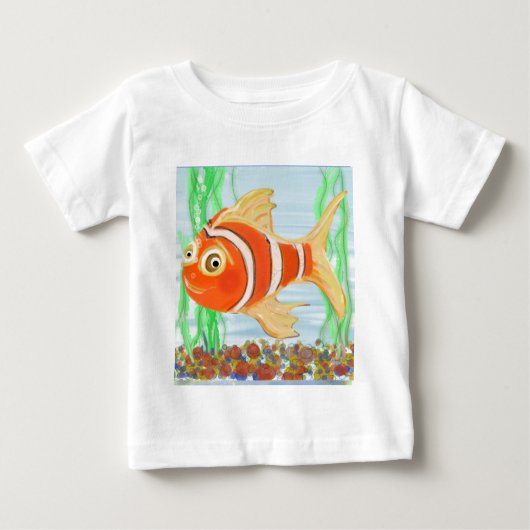 T-shirt Pour Bébé Cute Little Fishie Swimming (Devant)