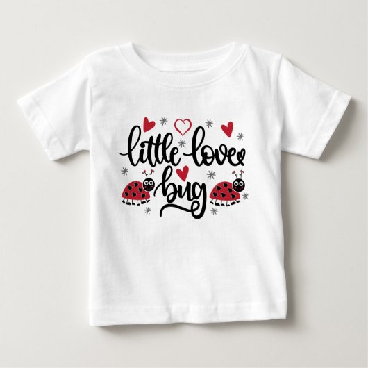 T-shirt Pour Bébé Cute little love bug mot art filles T-Shirt bébé (Devant)