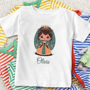 T-shirt Pour Bébé Cute Little Princess Floral Personnalisé