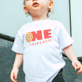 T-shirt Pour Bébé Cute Moderne Premier Anniversaire Pizza Party Nom