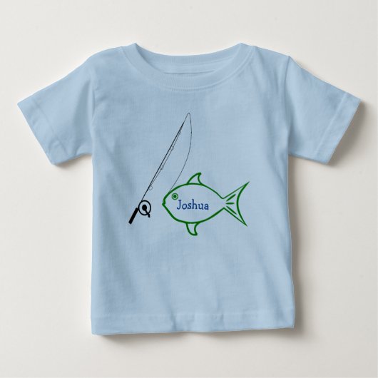 T-shirt Pour Bébé Cute Nom personnalisé Chemise de pêche (Devant)