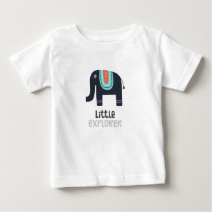 T-shirt Pour Bébé Cute Nordic Little Explorer Elephant