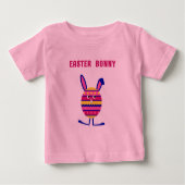 T-shirt Pour Bébé Cute oeuf de Pâques lapin rose (Devant)