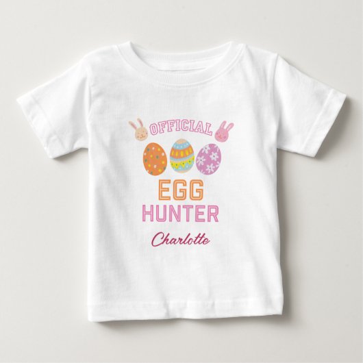 T-shirt Pour Bébé Cute Official Egg Hunter Easter Kids Name (Devant)