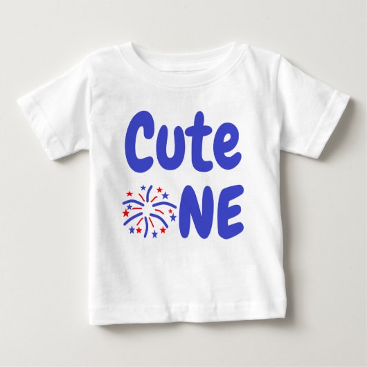 T-shirt Pour Bébé Cute One Firework 1er anniversaire (Devant)