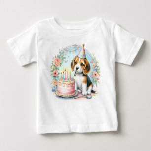 T-shirt Pour Bébé Cute Pastel Beagle chiot - Anniversaire