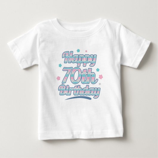 T-shirt Pour Bébé Cute Pastel Fête le 70e anniversaire (Devant)
