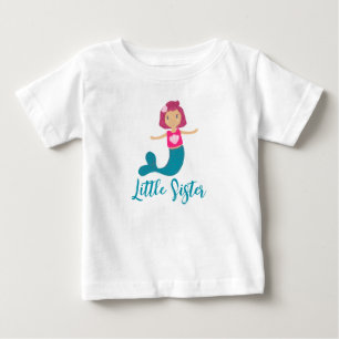 T-shirt Pour Bébé Cute Pastel Little Sis Seashell Mermaid Princesse
