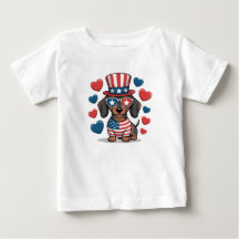 Cute Patriotic Puppy Kids Shirt