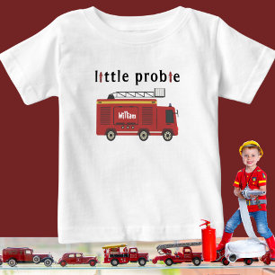 T-shirt Pour Bébé Cute Personnalisé Pompier Camion Pompier