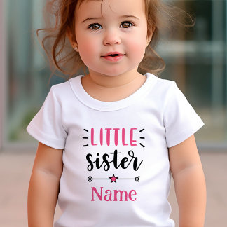 T-shirt Pour Bébé Cute Petite Soeur Personnalisée