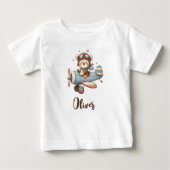 T-shirt Pour Bébé Cute Pilot Teddy Bear Personnalisé (Devant)