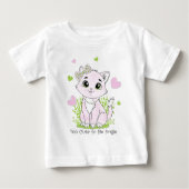 T-shirt Pour Bébé Cute pink cat (Devant)