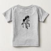 T-shirt Pour Bébé Cute pony in motion, black and white (Dos)