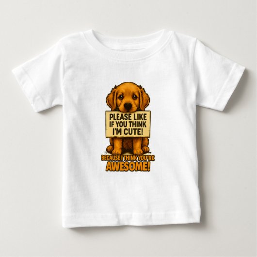 T-shirt Pour Bébé Cute Puppy, Funny Dog Lover Quote (Devant)