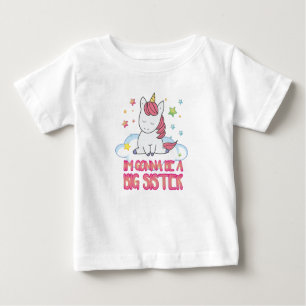 T-shirt Pour Bébé Cute Rose Magique Unicorne Je vais être grande soe