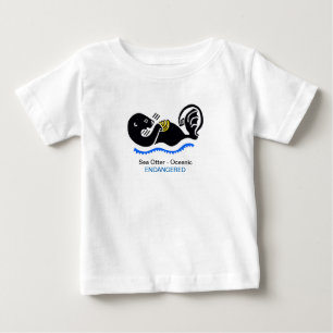 T-shirt Pour Bébé Cute- Sea OTTER - Graphique animal en voie de disp
