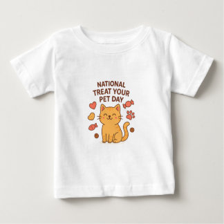 T-shirt Pour Bébé Cute Smiling Cat Shirt | National Treat  Pet Day