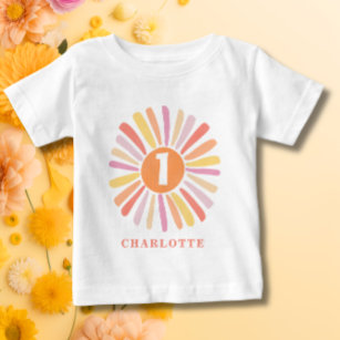 T-shirt Cute soleil coloré 1er anniversaire Personnalisé
