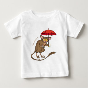 T-shirt Pour Bébé Cute Tarsier avec dessin animé parapluie
