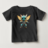 T-shirt Pour Bébé Cute Turquoise Dancing Robot Pixie (Devant)