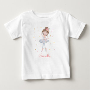 T-shirt Pour Bébé Cute Tutu Ballerina Personnalisée Anniversaire Fil