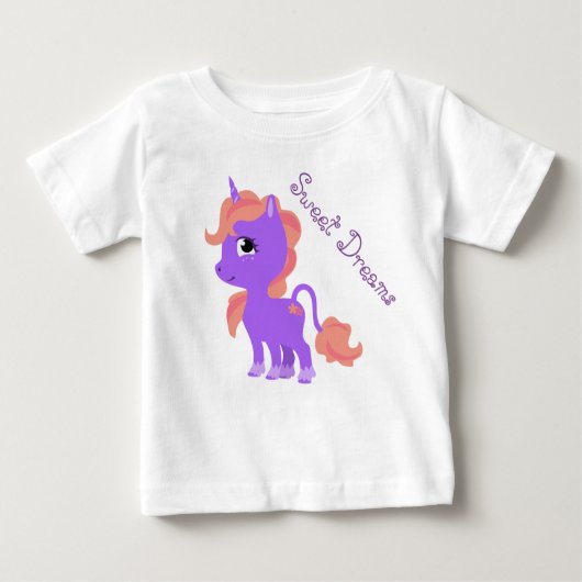 T-shirt Pour Bébé Cute Unicorn Baby (Devant)