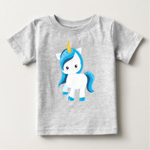 T-shirt Pour Bébé Cute Unicorn, Magique Unicorne, Hiver, Snowflakes